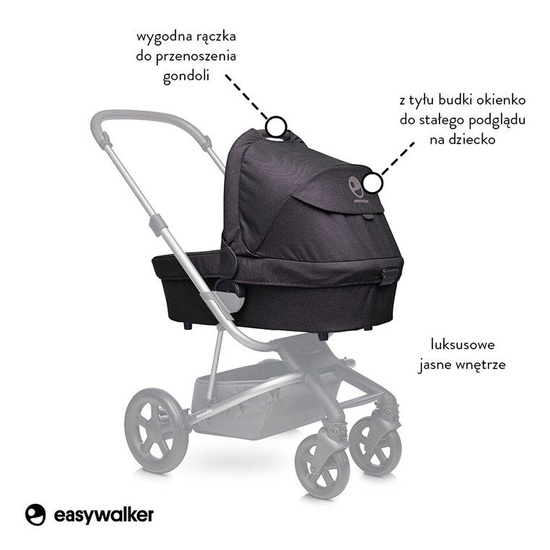 Easywalker Harvey Gondola do wózka Coal Black