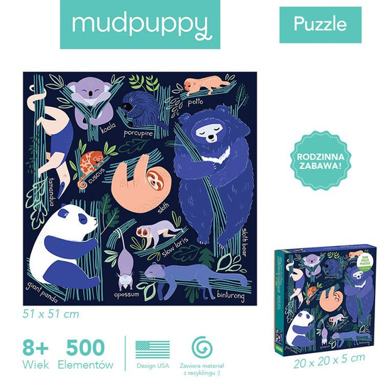 Mudpuppy Puzzle rodzinne Drzemka w drzewach 500 elementów 8+