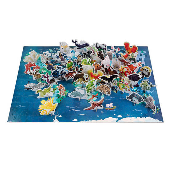 Puzzle edukacyjne z figurkami 3D Legendy i mity 350 elementów 7 +, Janod